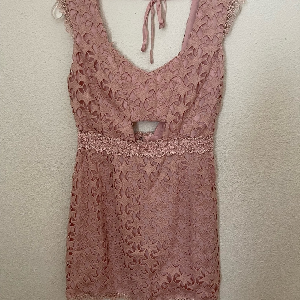 Aperol Sunset Cut Out Lace Mini Dress size M - Picture 12 of 13